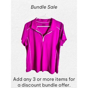 Slazenger Womens Golf Polo Shirt Pink Short Sleeve Quarter Zip XL